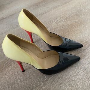 Kate Spade Color-block “Lottie” pumps - size 8 🖤🧈🍓Rare color combo